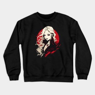 Bloodlust Chronicles: Immortal Bounty Hunts, Gothic Vampire Saga, and Supernatural Adventure in Anime-Manga Art Crewneck Sweatshirt